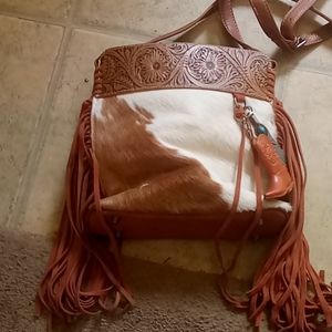 Cow hide / fur purse